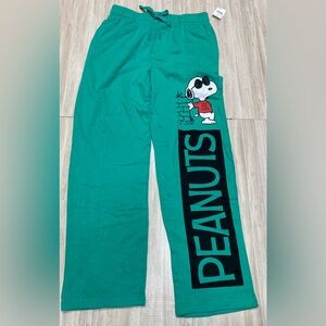 Peanuts Pajama Bottoms - Green with Black Accents